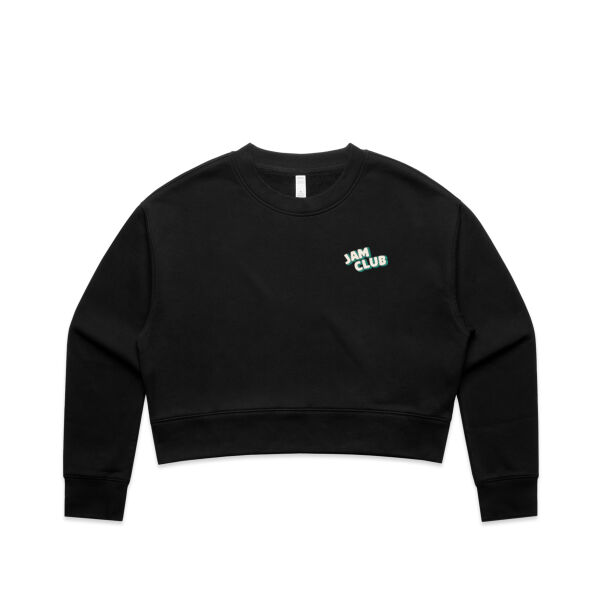 Berry Boogie | Women's Cropped Crew | Black Thumbnail